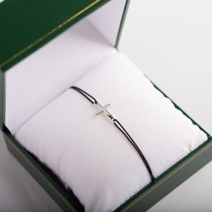 Bracelet Tradition argent 925 noir — vue de face sur fond neutre, fabriqué en France