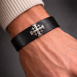 Le bracelet en cuir - Croix de Jérusalem