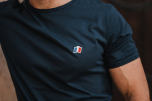 T-shirt Le Tricolore bleu marine — vue de dos broderie, fabriqué en Provence