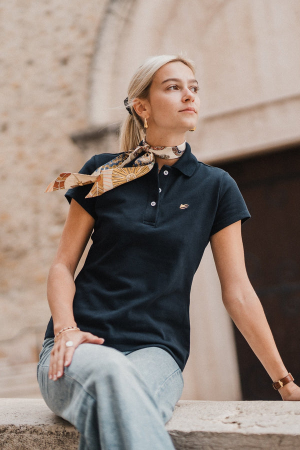 Women's polo shirt in pique cotton