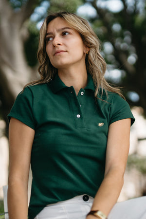 Women's polo shirt in pique cotton