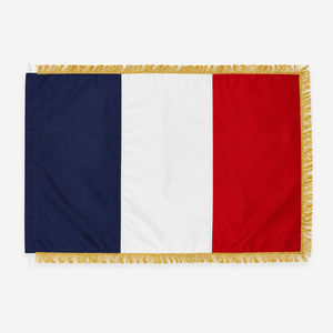 Drapeau français bleu blanc rouge 60x90cm — vue de face, confection artisanale made in France