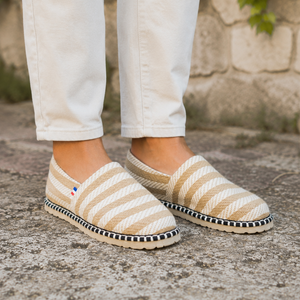 Espadrilles made in France Berry — vue de profil, semelle 50% laine 50% coton, tailles 39-46