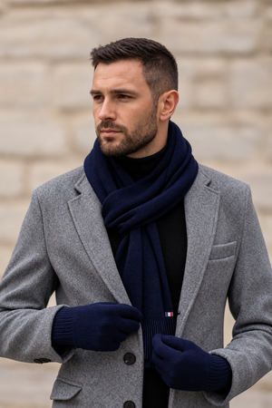 écharpe bleu fabriquée en france