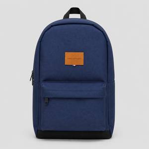 Sac à dos bleu marine Terre de France — vue de face, tissu déperlant, fabriqué en France