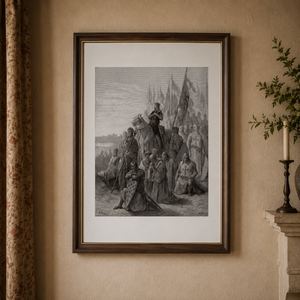 Cadre Gustave Doré Saint-Louis — gravure originale du XIXe siècle, détail