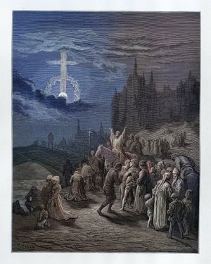 Cadre colorisé Gustave Doré - Vision de la Croix