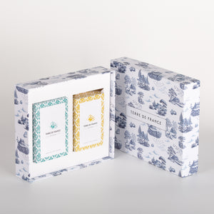 Coffret parfum Homme et Femme — présentation des deux flacons 100mL, fabriqué à Nîmes