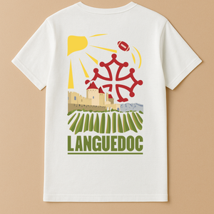 T-shirt Languedoc Collection Régions Françaises — vue de dos avec broderie Languedoc, fabriqué en Provence