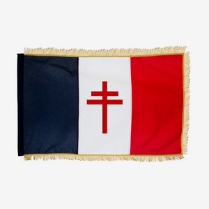 Drapeau Croix de Lorraine — coton, 60x90cm ou 90x150cm, fabriqué en Provence