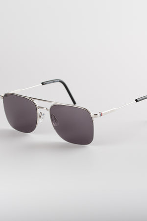 Lunettes de soleil homme fabriquées dans le Jura — monture palladium 1μ, verres catégorie 3, étui cuir inclus, Terre de France