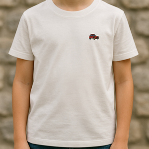 T-shirt Escapade broderie 2CV — vue de face pour enfants 6-12 ans, fabriqué en Provence