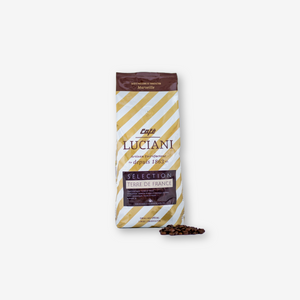 Café grain Luciani artisan torréfacteur Marseille — sur fond gris, torréfaction artisanale depuis 1863