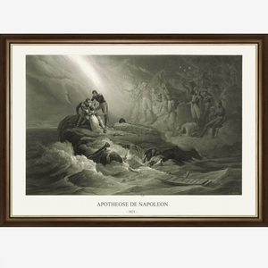 Estampe Apothéose de Napoléon 1821 — reproduction fond gris, fabriquée en France par Terre de France