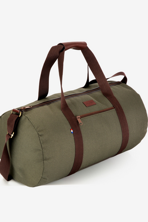 Sac de sport et voyage en toile française et cuir pleine fleur – Terre de France